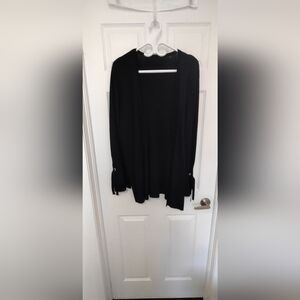 Black Open Front Cardigan Sweater